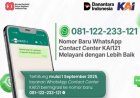 KAI Daop 7 Madiun Informasikan Kembali Perubahan Layanan Nomor WhatsApp Contact Center KAI121